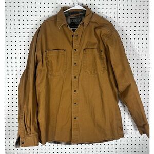 L.L Bean plaid cotton lined button down chore jacket